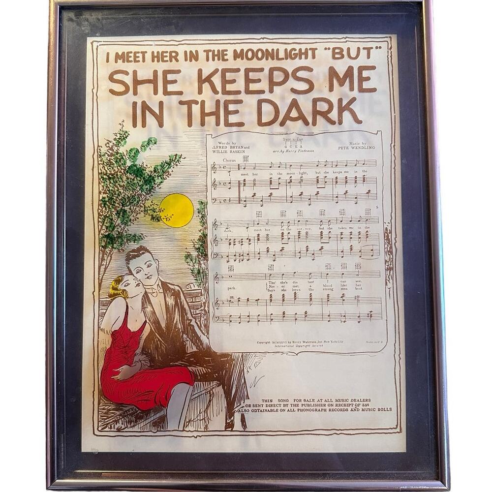 Vintage Antique Shadow Box Song Lyrics Music Meet Her Moonlight Keeps Me Dark